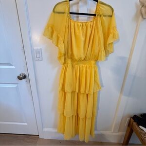 Endless Rose Yellow Chiffon Off-The-Shoulder size XS